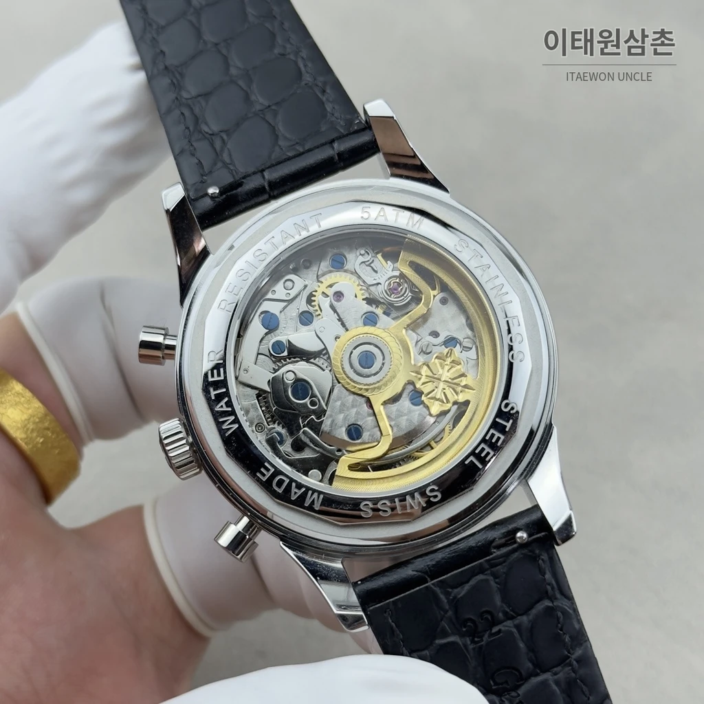 파텍필립 컴플리케이션 316L 스틸 아이보리다이얼 크로노그래프 오토매틱 41mm