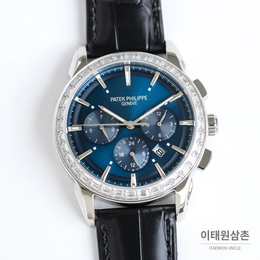 파텍필립 복잡기능 시계 오토매틱 42mm 샴페인 다이얼 블랙 가죽 스트랩