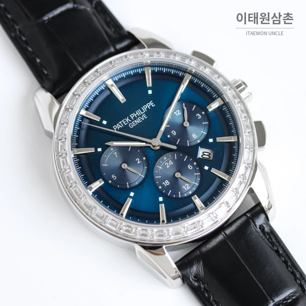 파텍필립 복잡기능 시계 오토매틱 42mm 샴페인 다이얼 블랙 가죽 스트랩