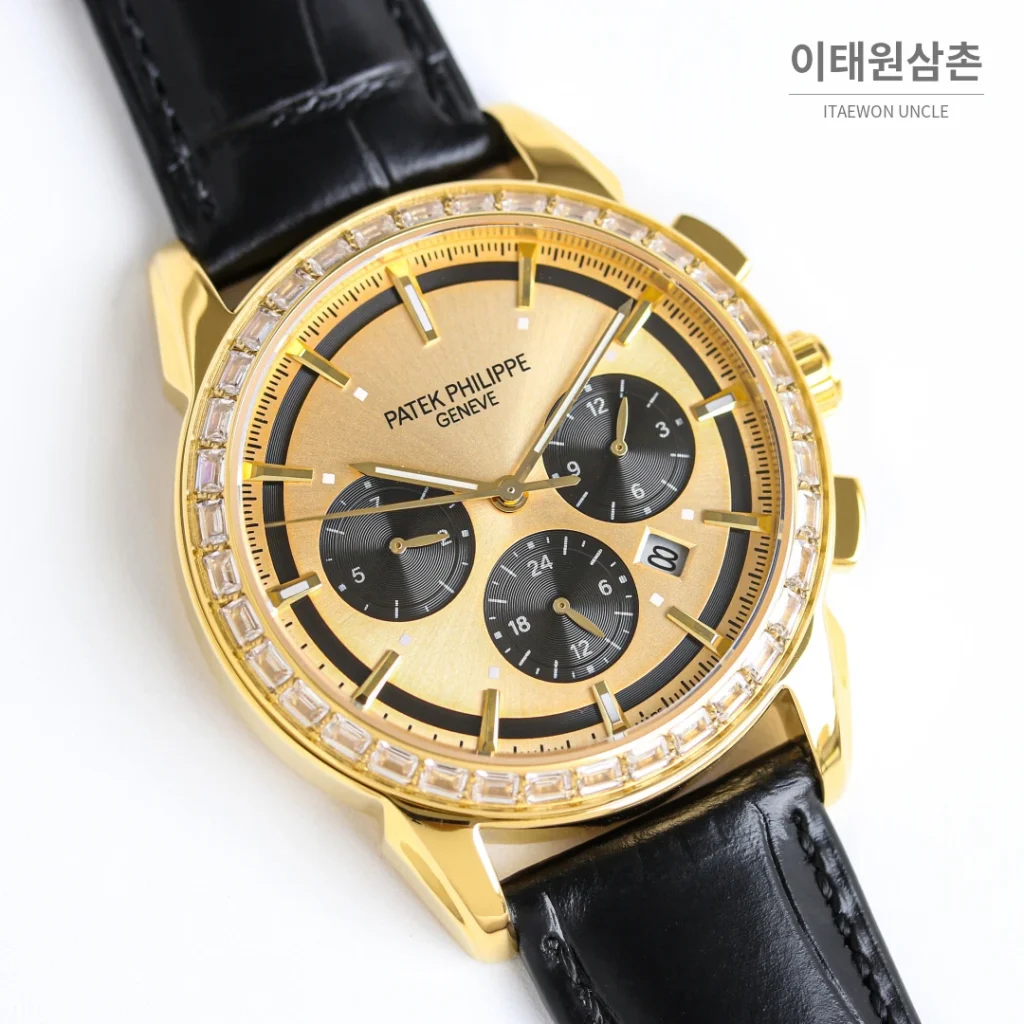 파텍필립 복잡기능 시계 오토매틱 42mm 화이트 다이얼 브라운 가죽 스트랩