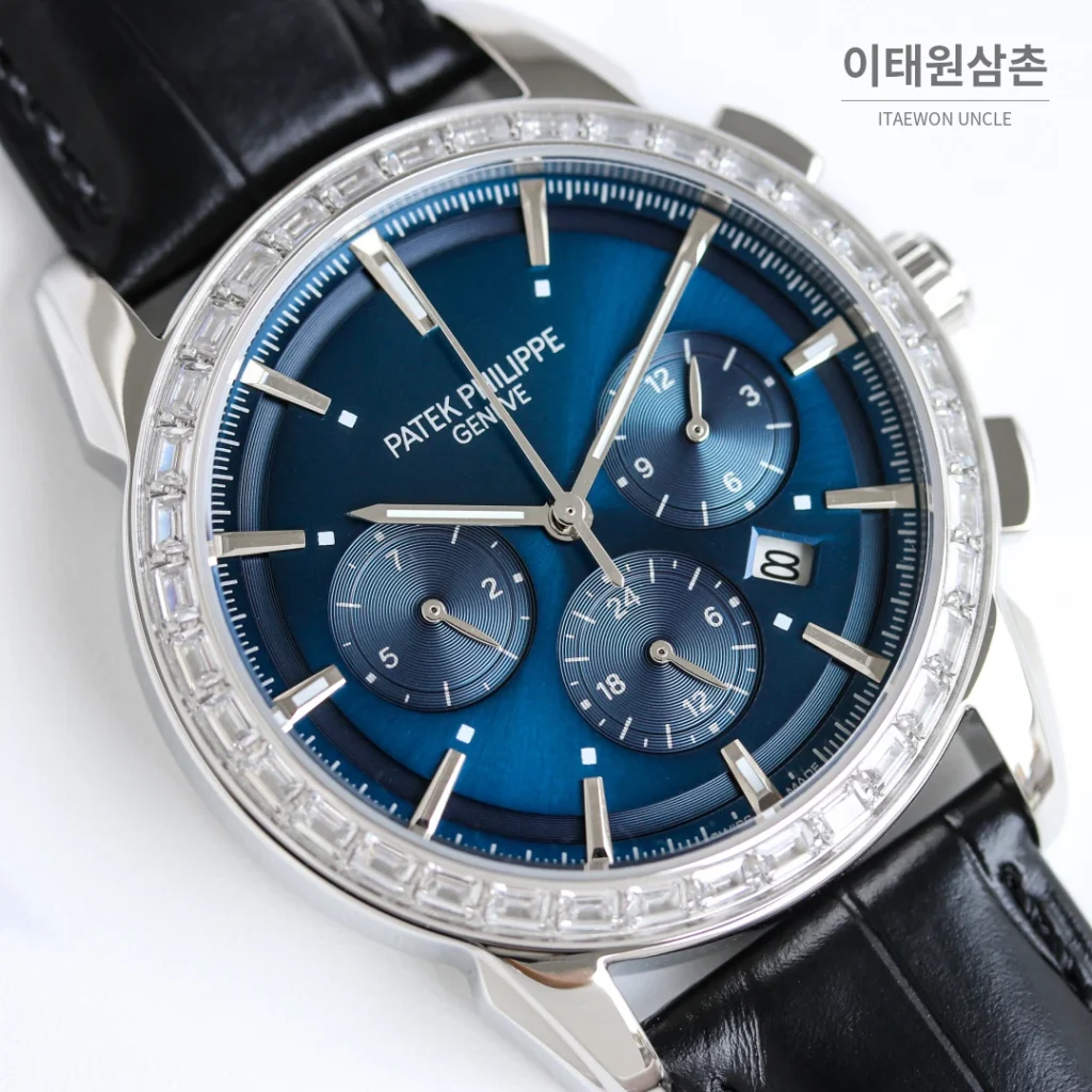 파텍필립 복잡기능 시계 오토매틱 42mm 샴페인 다이얼 블랙 가죽 스트랩