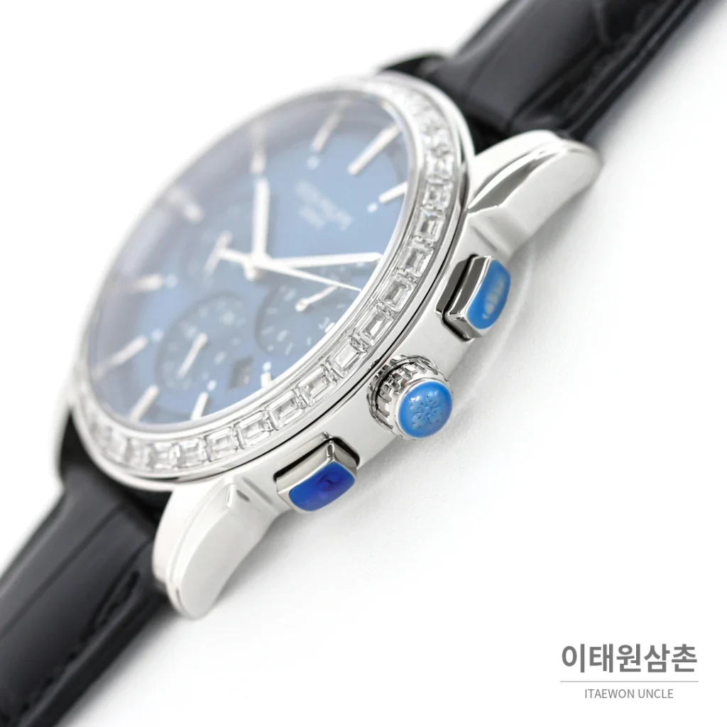 파텍필립 복잡기능 시계 오토매틱 42mm 샴페인 다이얼 블랙 가죽 스트랩