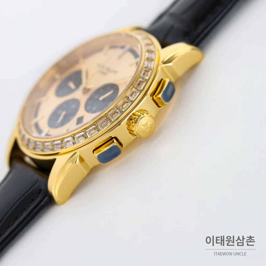 파텍필립 복잡기능 시계 오토매틱 42mm 화이트 다이얼 브라운 가죽 스트랩