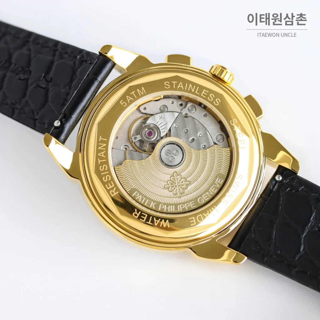 파텍필립 복잡기능 시계 오토매틱 42mm 화이트 다이얼 브라운 가죽 스트랩