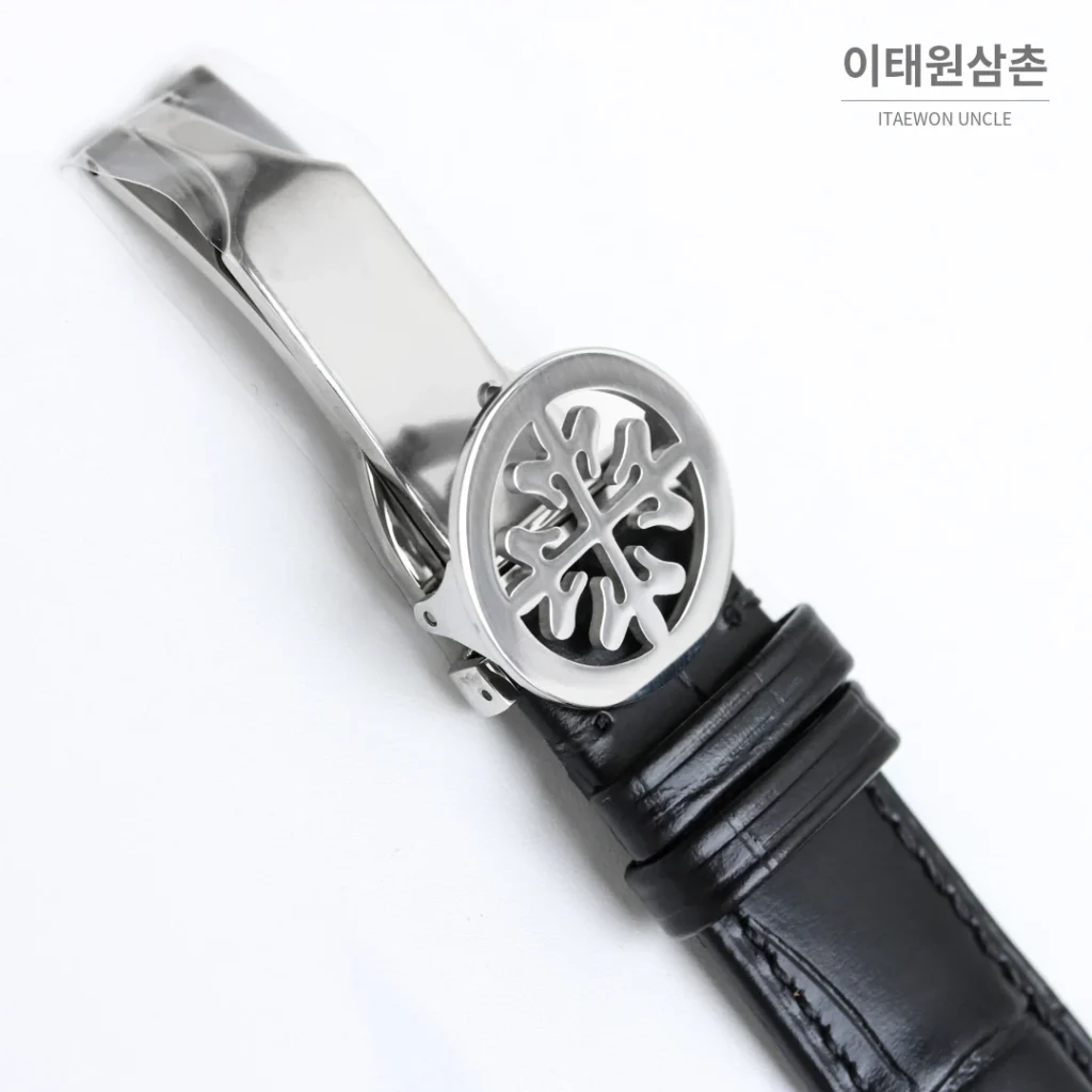 파텍필립 복잡기능 시계 오토매틱 42mm 화이트 다이얼 블랙 가죽 스트랩