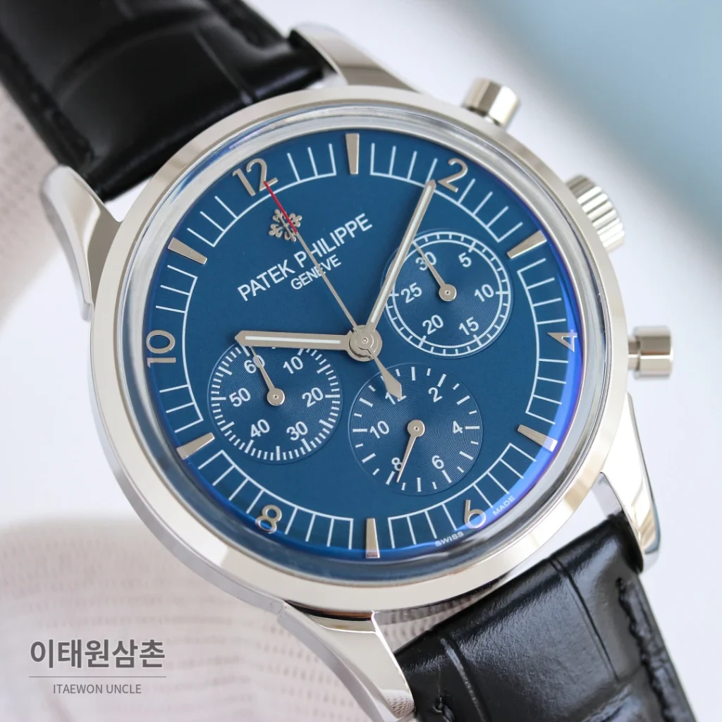 파텍필립 복잡기능 크로노그래프 크로노그래프 오토매틱 41mm 블루