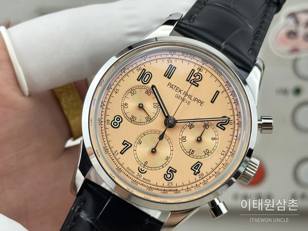 파텍필립 컴플리케이션 살몬다이얼 트리플 카운터 크로노그래프 오토매틱 42mm
