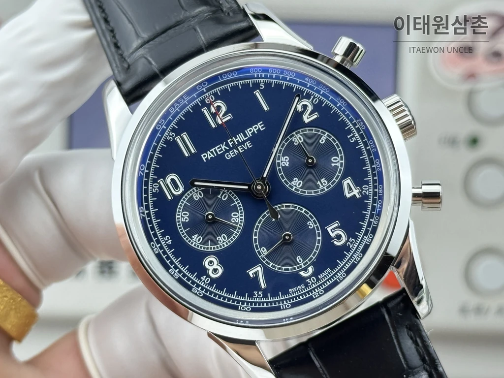 파텍필립 컴플리케이션 살몬다이얼 트리플 카운터 크로노그래프 오토매틱 42mm