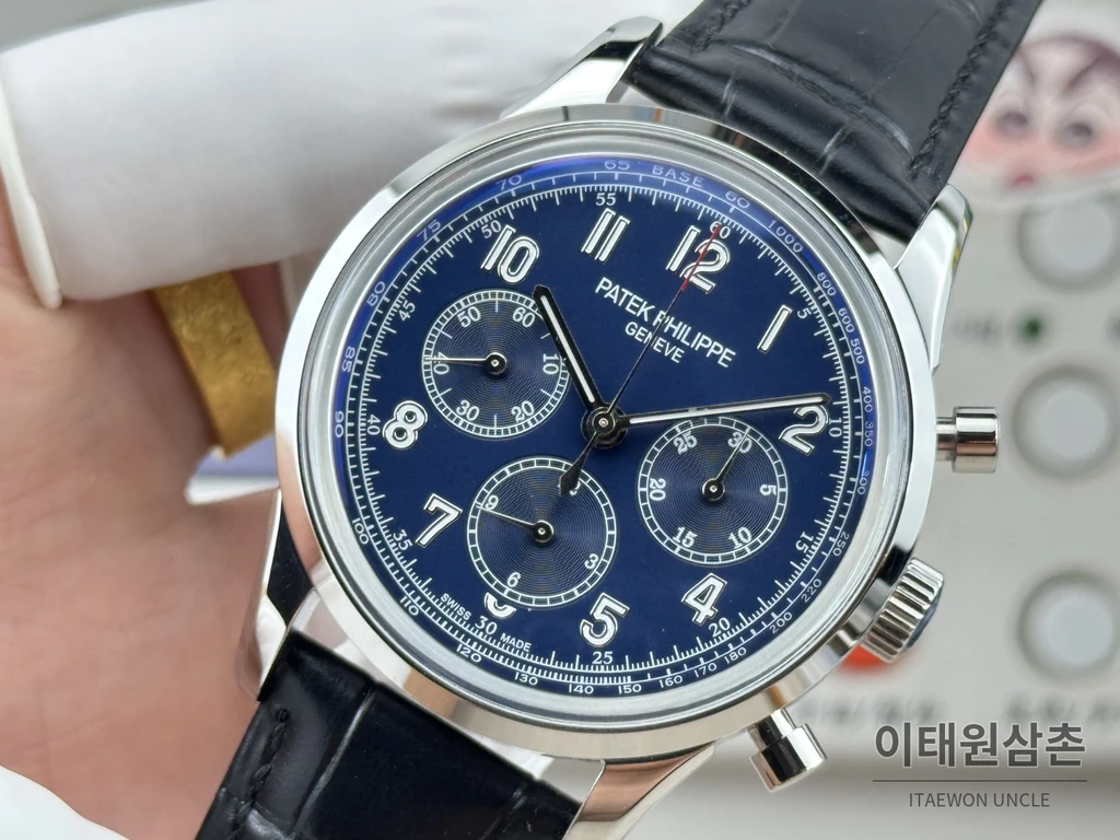 파텍필립 컴플리케이션 살몬다이얼 트리플 카운터 크로노그래프 오토매틱 42mm