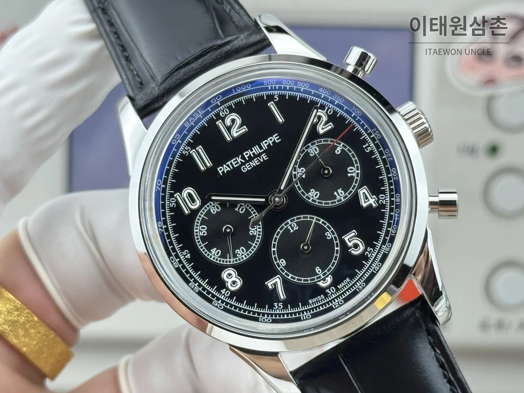 파텍필립 컴플리케이션 실버다이얼 트리플 카운터 크로노그래프 오토매틱 42mm