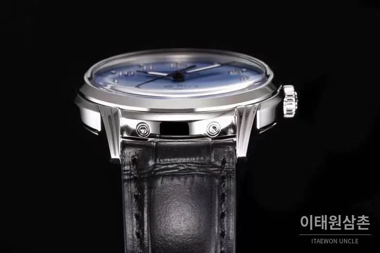 파텍필립 컴플리케이션 화이트골드 블랙다이얼 퍼페추얼캘린더 오토매틱 40mm 블랙 가죽 스트랩 (2)