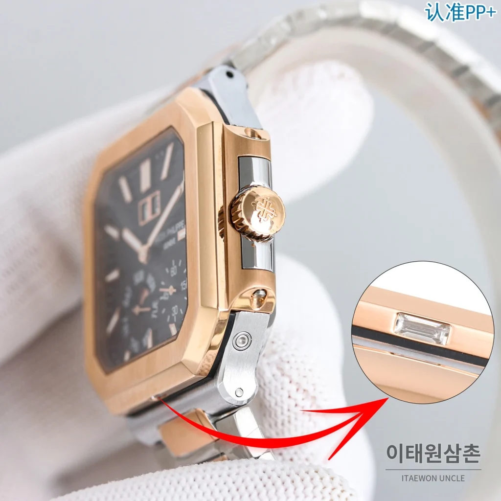 파텍필립 큐비투스 수동 와인딩 45mm 블루 다이얼