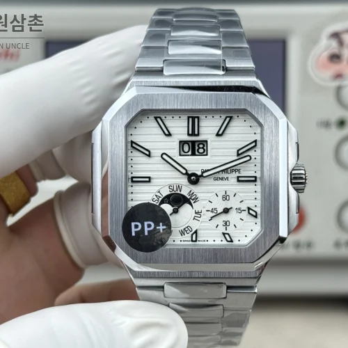 파텍필립 큐비터스 플래티넘 컴플리케이션 오토매틱 45mm 블루 스틸 브레이슬릿 (3)