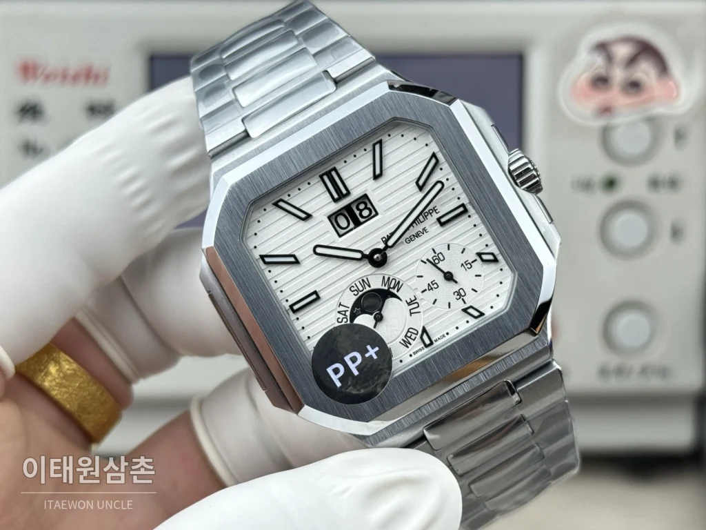 파텍필립 큐비터스 플래티넘 컴플리케이션 오토매틱 45mm 블루 스틸 브레이슬릿 (3)