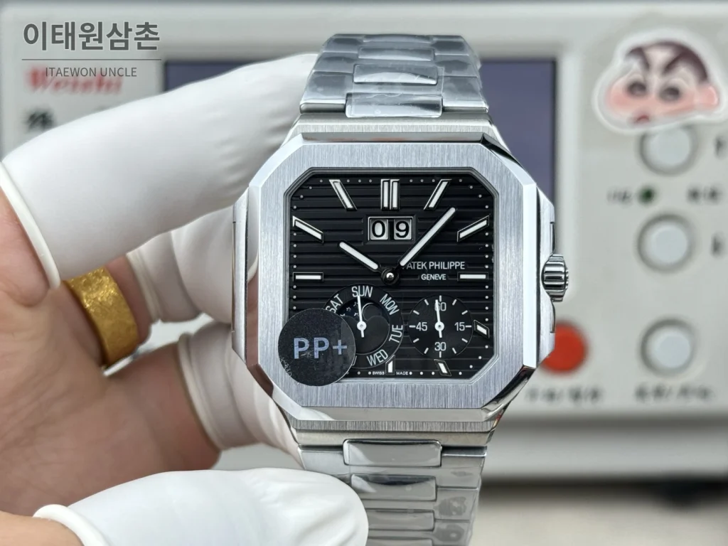 파텍필립 큐비터스 플래티넘 컴플리케이션 오토매틱 45mm 블루 스틸 브레이슬릿 (2)