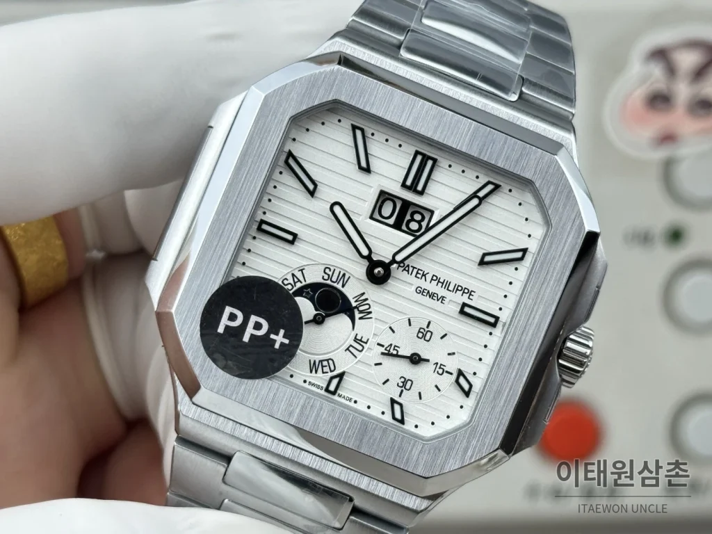 파텍필립 큐비터스 플래티넘 컴플리케이션 오토매틱 45mm 블루 스틸 브레이슬릿 (3)