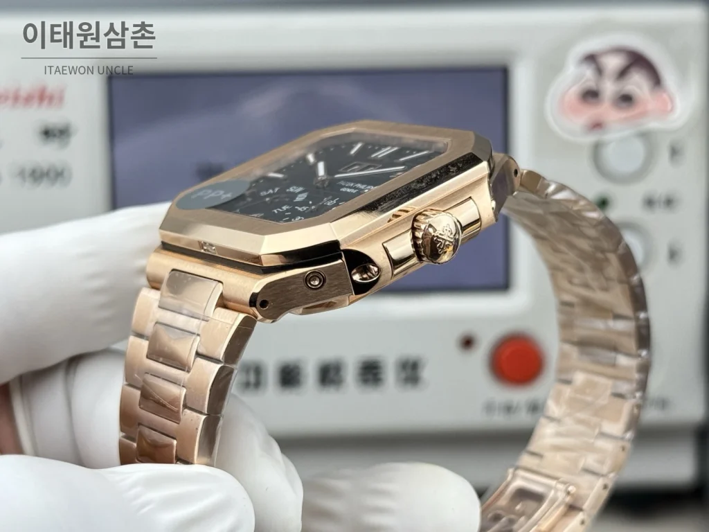 파텍필립 큐비터스 플래티넘 컴플리케이션 오토매틱 45mm 블루 로즈골드 브레이슬릿 로즈골드 케이스