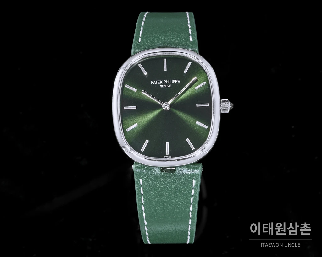 파텍필립 골든 엘립스 카프스킨 밴드 그린다이얼 오토매틱 39.5mm