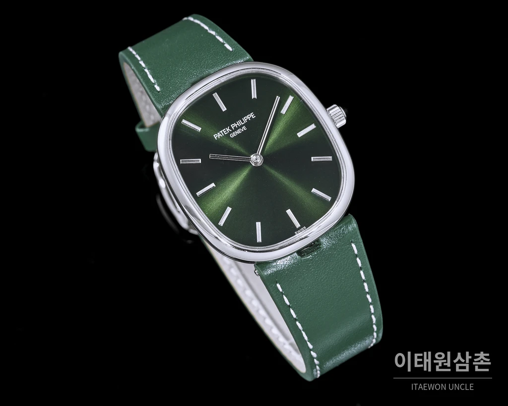 파텍필립 골든 엘립스 카프스킨 밴드 그린다이얼 오토매틱 39.5mm