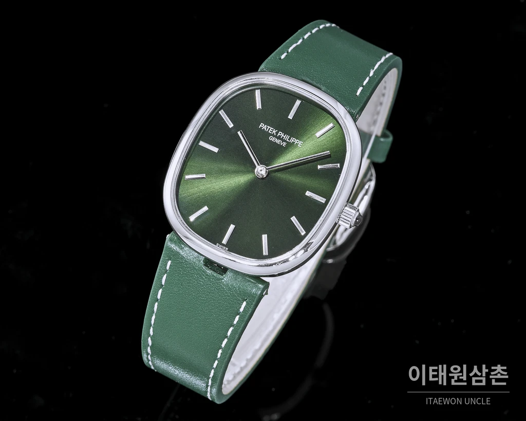 파텍필립 골든 엘립스 카프스킨 밴드 그린다이얼 오토매틱 39.5mm