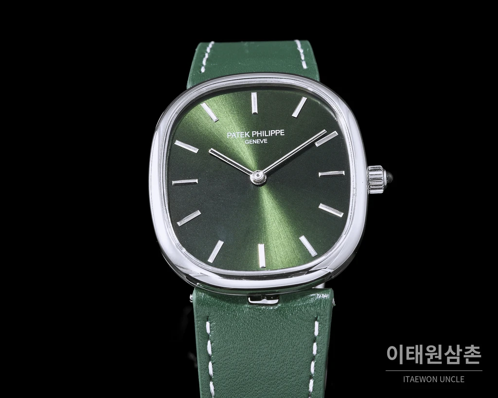 파텍필립 골든 엘립스 카프스킨 밴드 그린다이얼 오토매틱 39.5mm