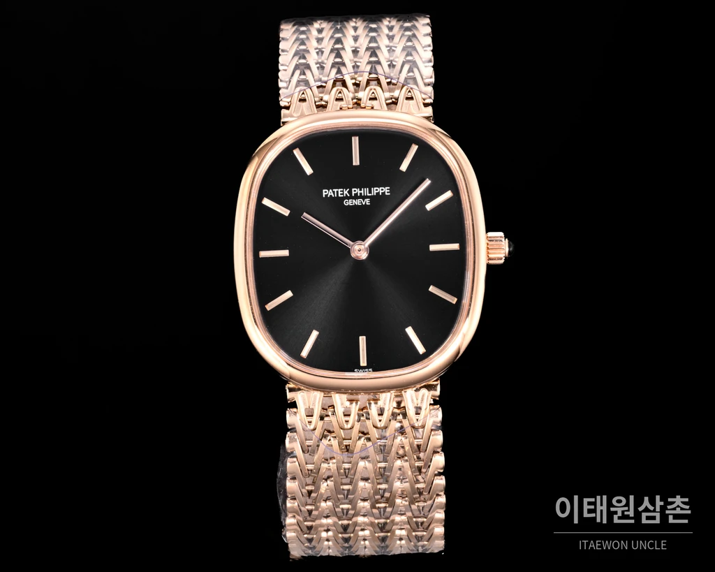 파텍필립 골든 엘립스 체인 브레이슬릿 블랙다이얼 오토매틱 39.5mm