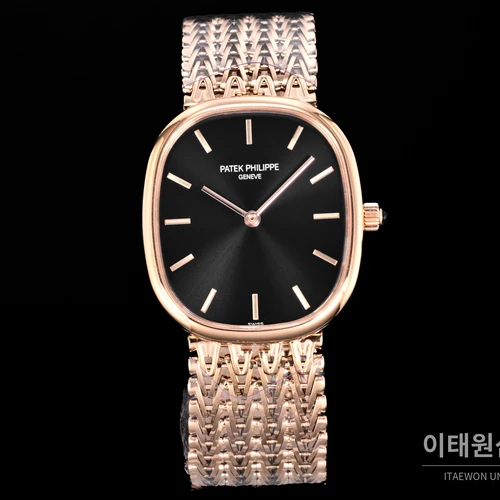 파텍필립 골든 엘립스 체인 브레이슬릿 블랙다이얼 오토매틱 39.5mm 파텍필립 골든 엘립스 체인 브레이슬릿 블랙다이얼 오토매틱 39.5mm