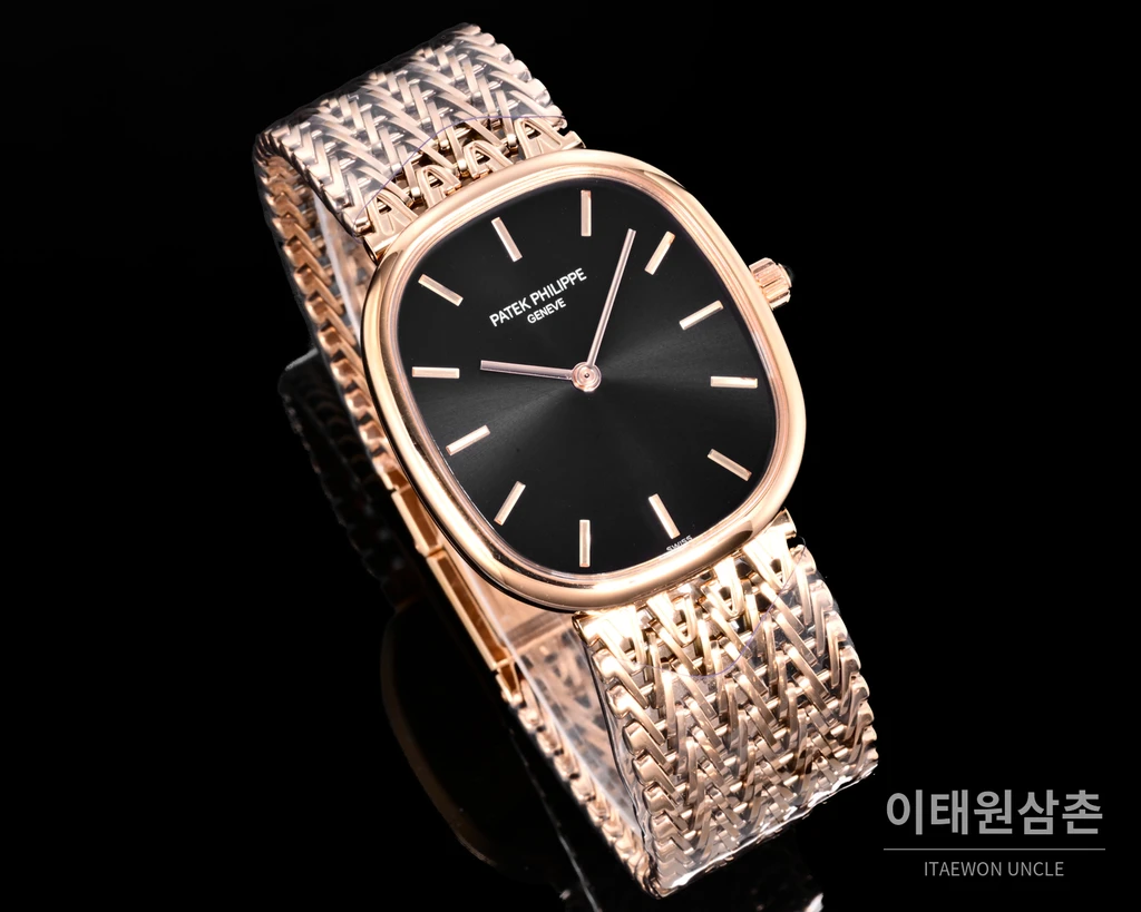 파텍필립 골든 엘립스 체인 브레이슬릿 블랙다이얼 오토매틱 39.5mm