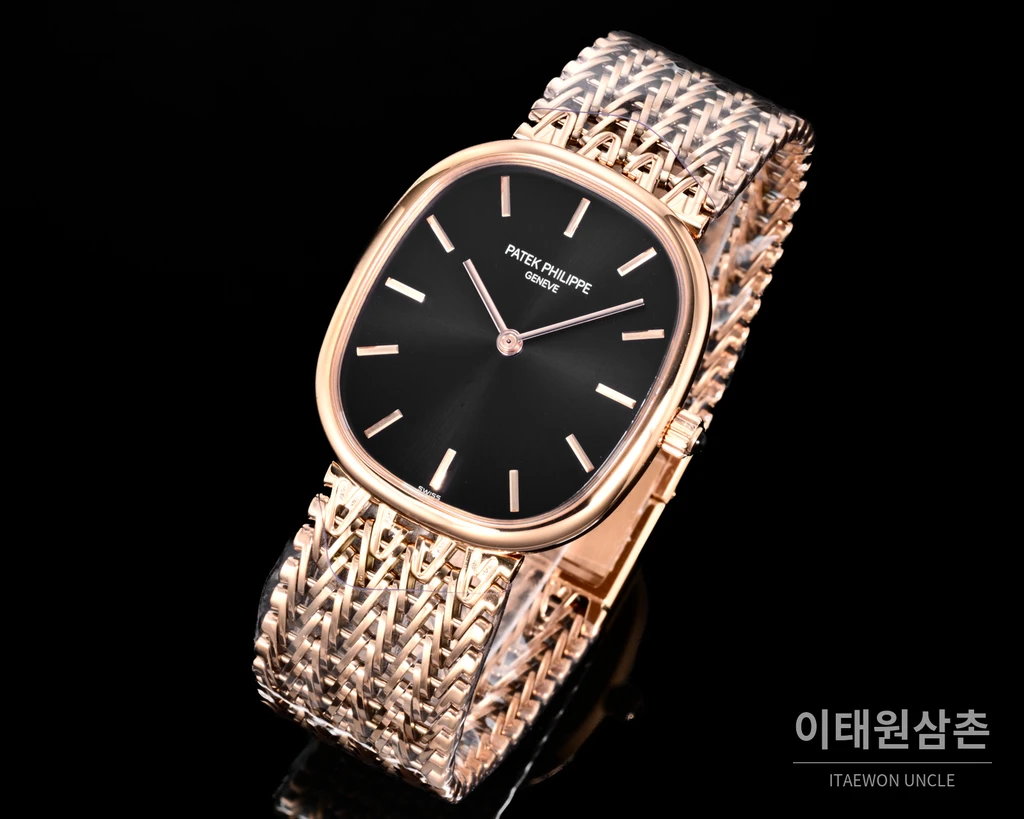 파텍필립 골든 엘립스 체인 브레이슬릿 블랙다이얼 오토매틱 39.5mm