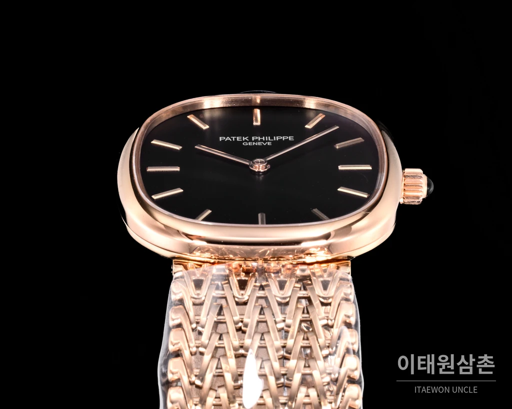 파텍필립 골든 엘립스 체인 브레이슬릿 블랙다이얼 오토매틱 39.5mm