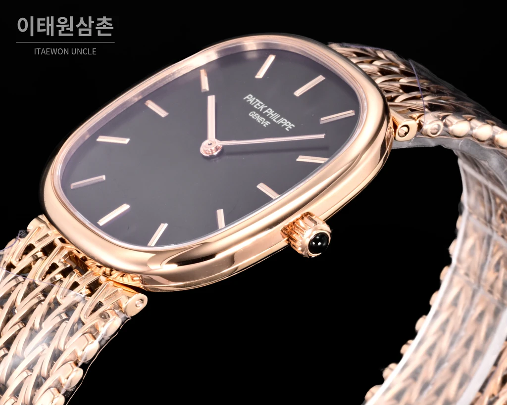 파텍필립 골든 엘립스 체인 브레이슬릿 블랙다이얼 오토매틱 39.5mm