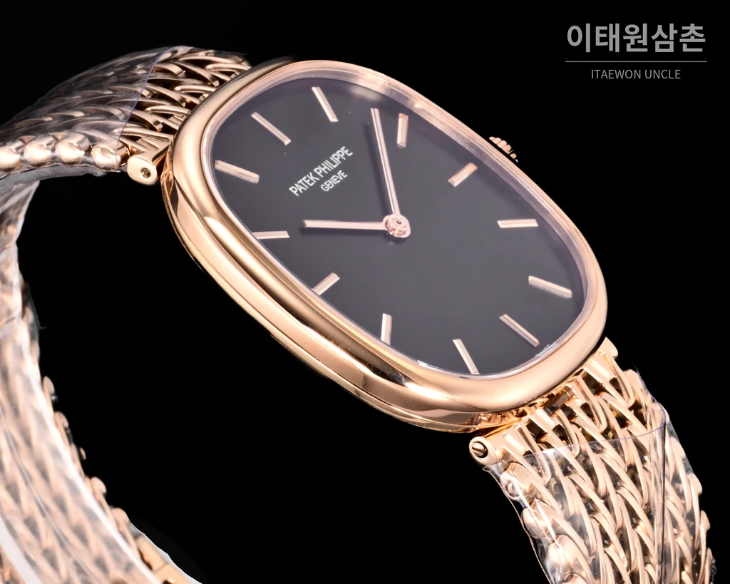 파텍필립 골든 엘립스 체인 브레이슬릿 블랙다이얼 오토매틱 39.5mm