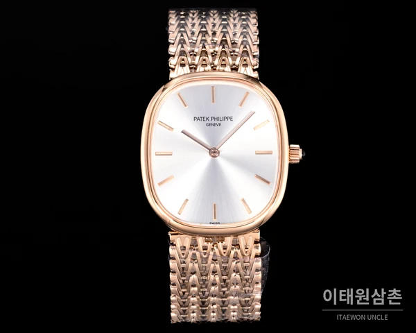 파텍필립 골든 엘립스 로즈골드 톤 베젤 화이트다이얼 오토매틱 39.5mm