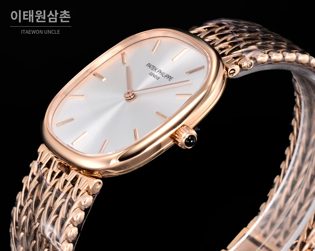 파텍필립 골든 엘립스 로즈골드 톤 베젤 화이트다이얼 오토매틱 39.5mm