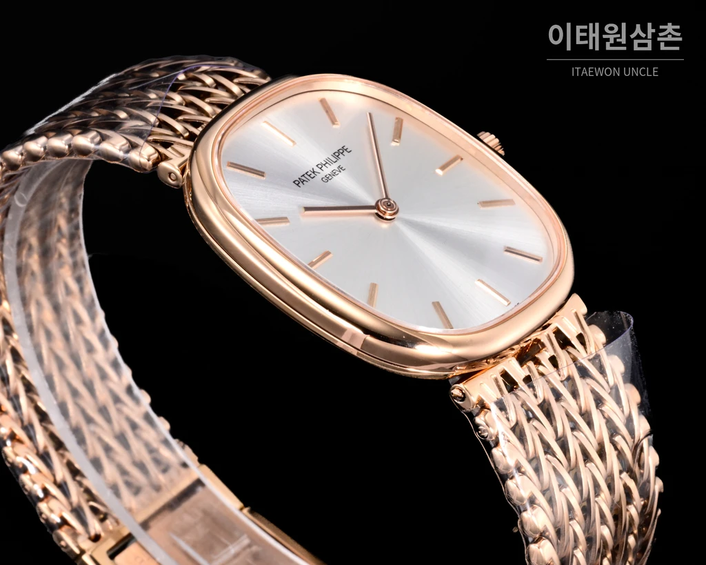 파텍필립 골든 엘립스 로즈골드 톤 베젤 화이트다이얼 오토매틱 39.5mm