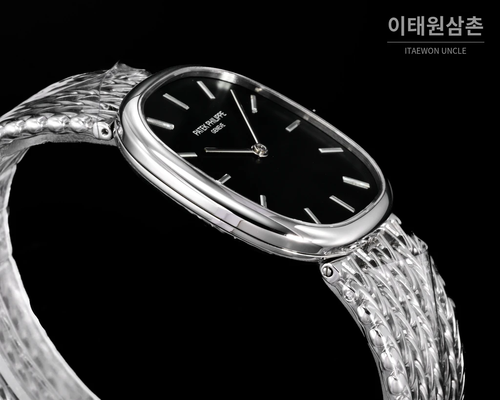 파텍필립 골든 엘립스 실버 톤 베젤 블랙다이얼 오토매틱 39.5mm