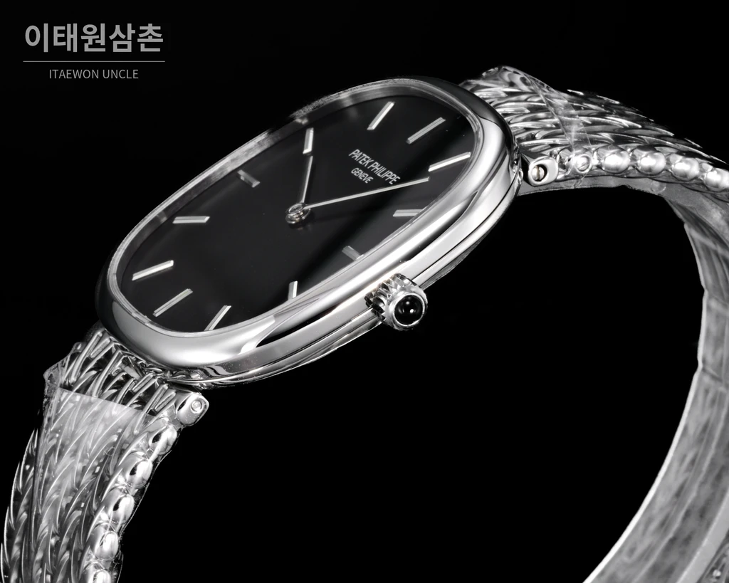 파텍필립 골든 엘립스 실버 톤 베젤 블랙다이얼 오토매틱 39.5mm