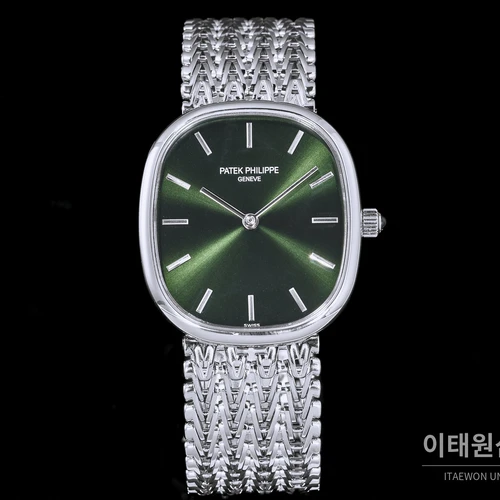 파텍필립 골든 엘립스 실버 톤 베젤 그린다이얼 오토매틱 39.5mm 파텍필립 골든 엘립스 실버 톤 베젤 그린다이얼 오토매틱 39.5mm