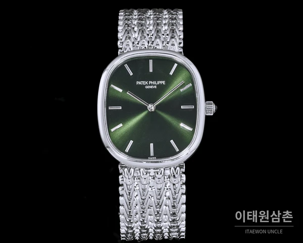 파텍필립 골든 엘립스 실버 톤 베젤 그린다이얼 오토매틱 39.5mm