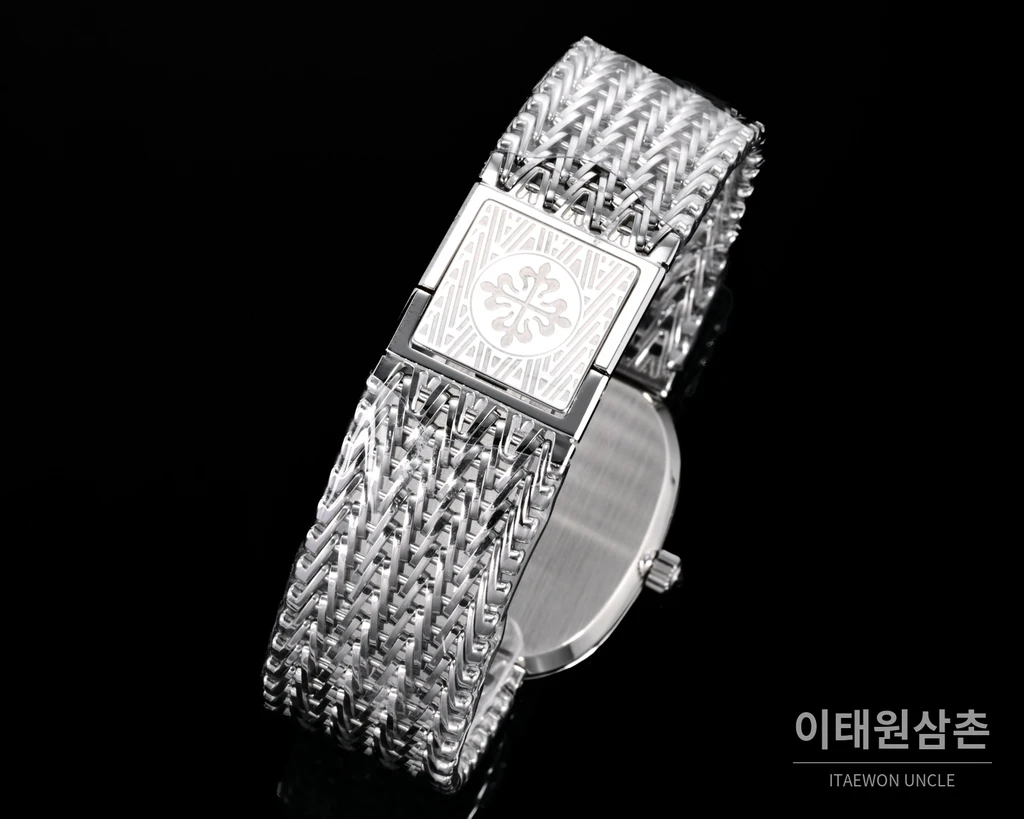 파텍필립 골든 엘립스 실버 톤 베젤 화이트다이얼 오토매틱 39.5mm