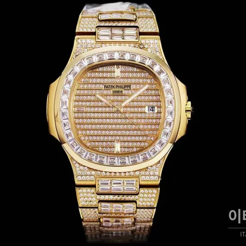 파텍필립 노틸러스 5711 풀다이아 파베 다이얼 오토매틱 40mm 실버 (12) 파텍필립 노틸러스 5711 풀다이아 파베 다이얼 오토매틱 40mm 실버 골드 브레이슬릿 골드 케이스 (2)