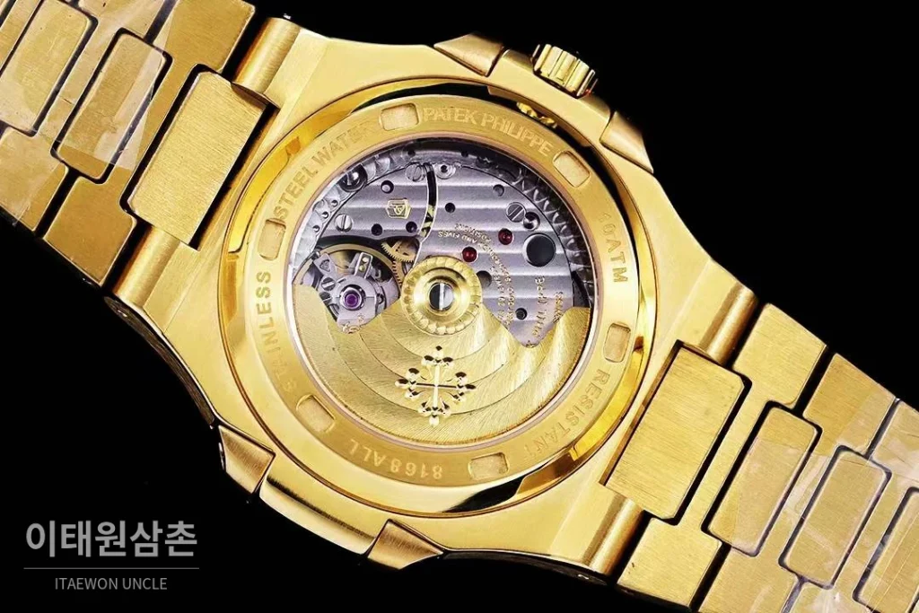 파텍필립 노틸러스 5711 풀다이아 파베 다이얼 오토매틱 40mm 실버 골드 브레이슬릿 골드 케이스 (2)