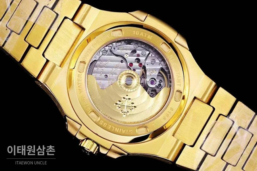 파텍필립 노틸러스 5711 풀다이아 파베 다이얼 오토매틱 40mm 실버 골드 브레이슬릿 블랙 베젤