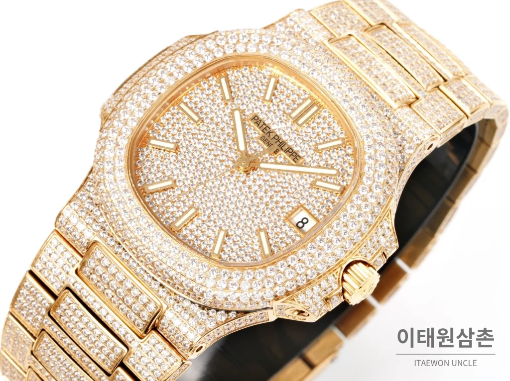 파텍필립 노틸러스 오토매틱 화이트 다이얼 골드 브레이슬릿
