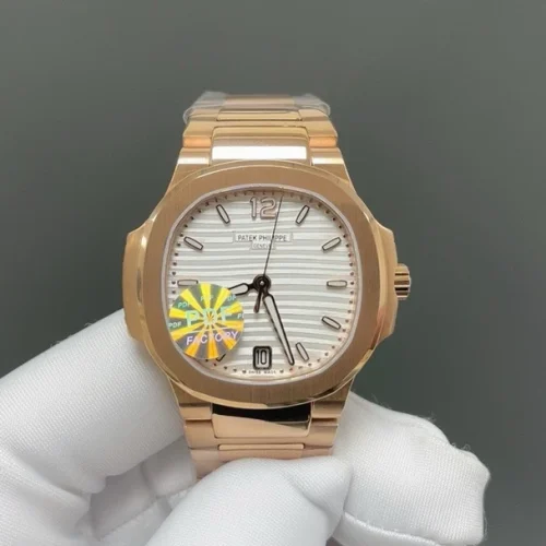 파텍필립 노틸러스 오토매틱 35.2mm 화이트 다이얼 로즈골드 브레이슬릿