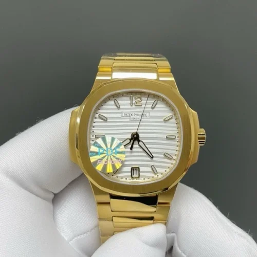 파텍필립 노틸러스 오토매틱 35.2mm 화이트 다이얼 골드 브레이슬릿