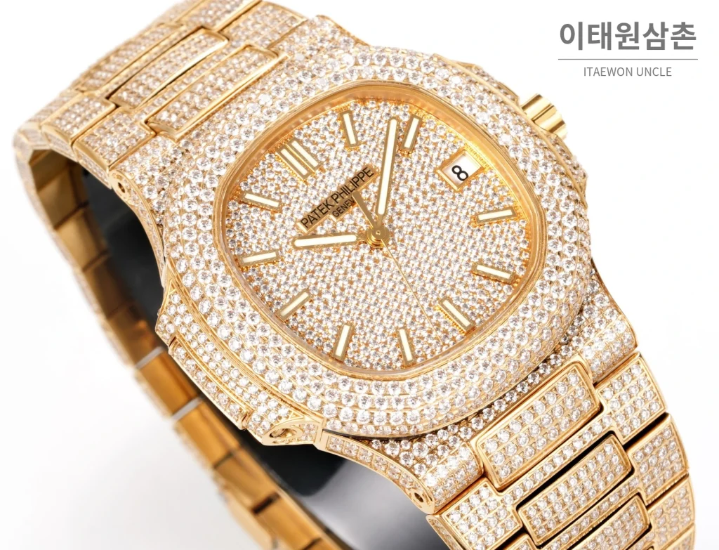 파텍필립 노틸러스 오토매틱 화이트 다이얼 골드 브레이슬릿