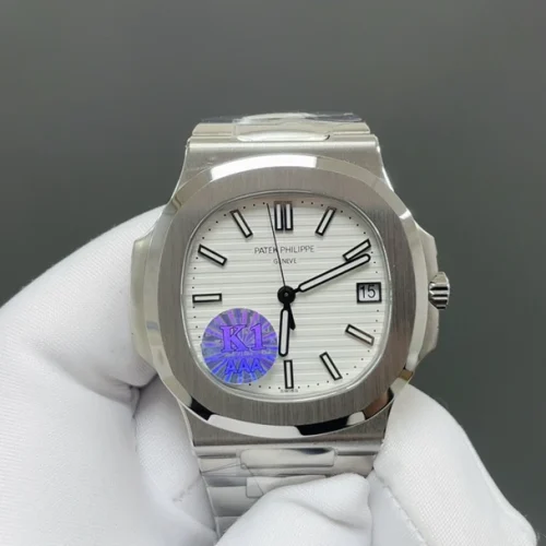 파텍필립 노틸러스 오토매틱 40mm 화이트 다이얼 스틸 브레이슬릿