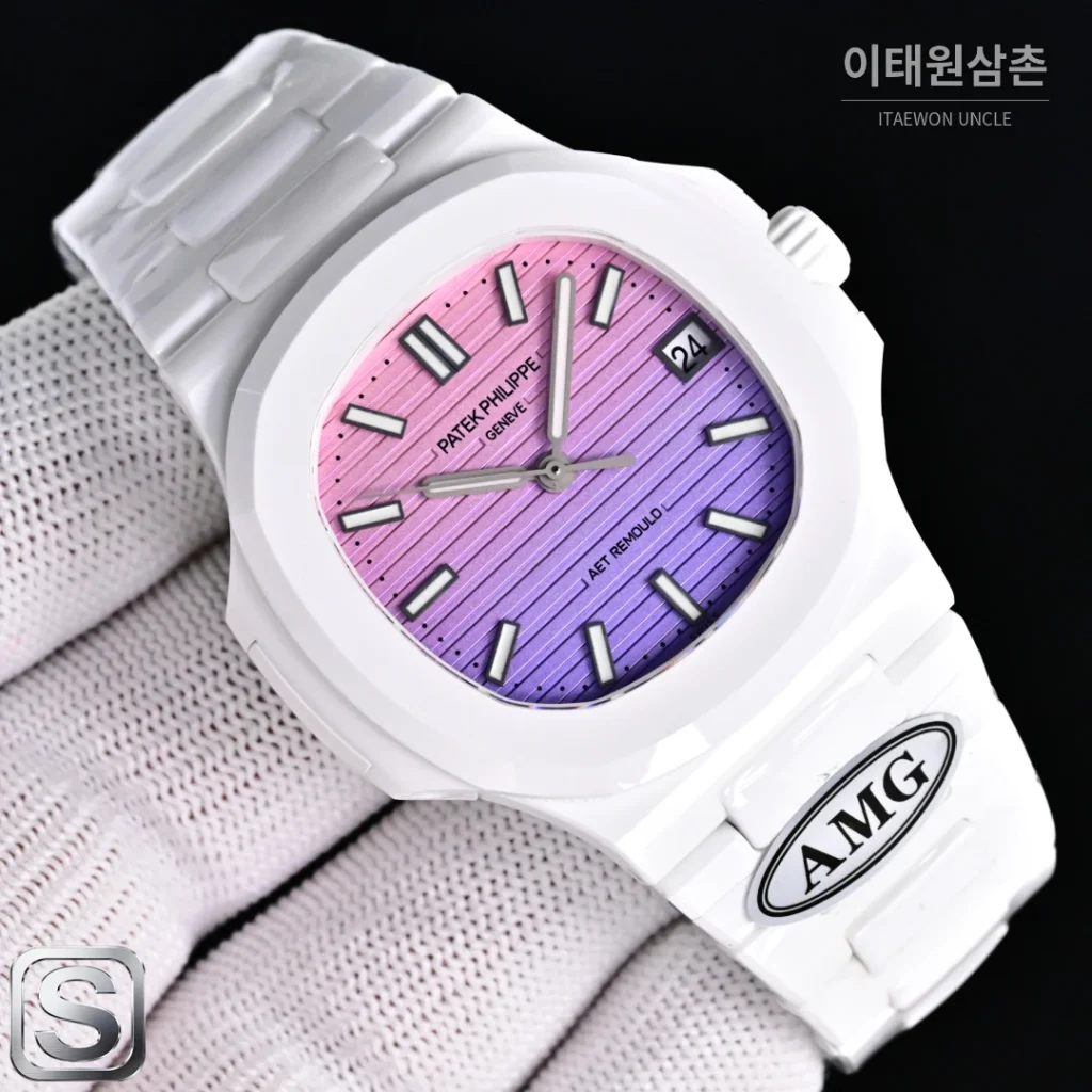 파텍필립 노틸러스 오토매틱 40mm 멀티컬러 다이얼 세라믹 브레이슬릿 세라믹 케이스