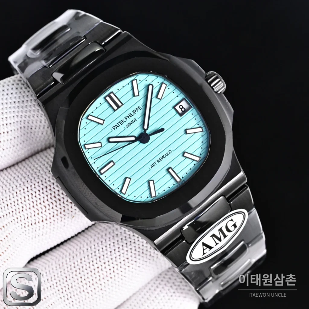 파텍필립 노틸러스 오토매틱 40mm 멀티컬러 다이얼 세라믹 브레이슬릿 블랙 베젤